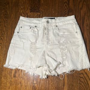 White jean shorts